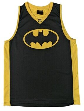 Batman 00 Basketball Jersey Black Yellow DC Comics Mesh Mens M/L 21x29